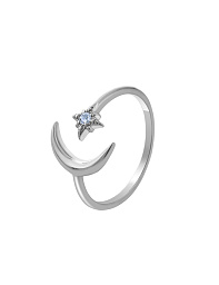 Серебряное кольцо со звездой и луной Isida
