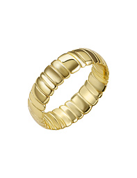 Серебряное кольцо Library фактурное  в покрытии желтое золото