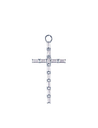 Серебряная подвеска "Крест" с фианитами Baguette
