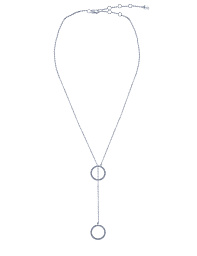 Колье-галстук регулируемый из серебра с кругами
