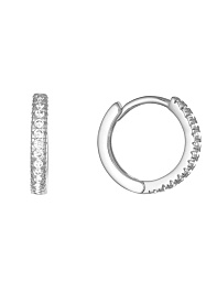 Серебряные серьги-кольца с фианитами 12 мм