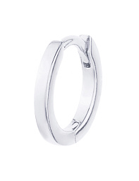 Моносерьга кольцо без вставок из серебра 10мм