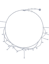 Серебряное колье-чокер с цепями и фианитами "Невесомость"