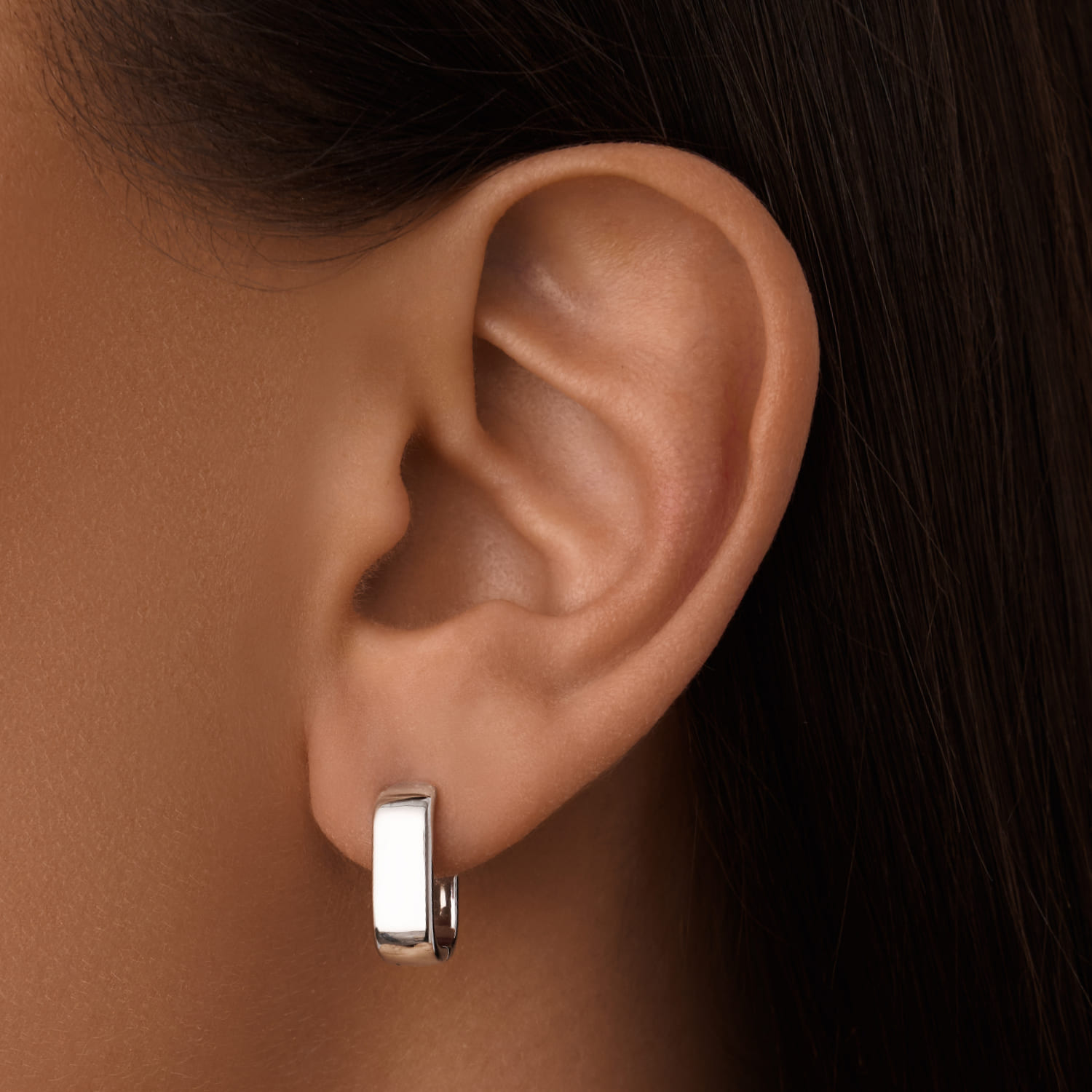 

Овальные широкие серьги-конго из серебра MIESTILO MIE