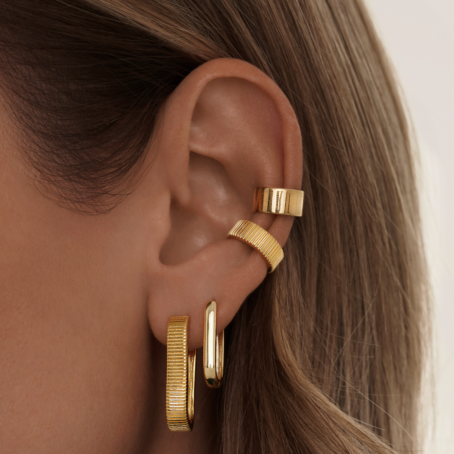 MIE Basic ոսկեջրած արծաթե ականջօղեր