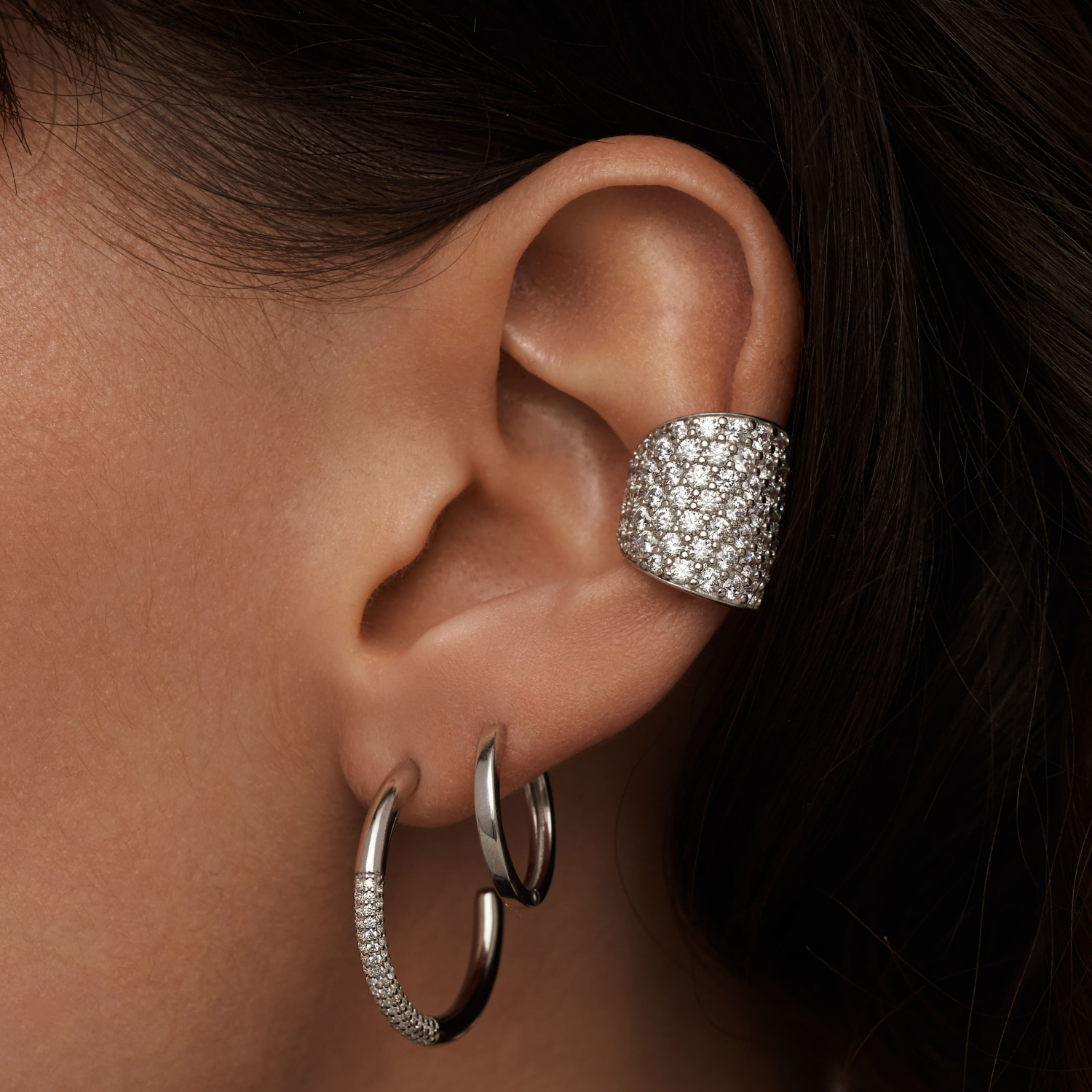 

Серебряные серьги кольца 15 мм MIE