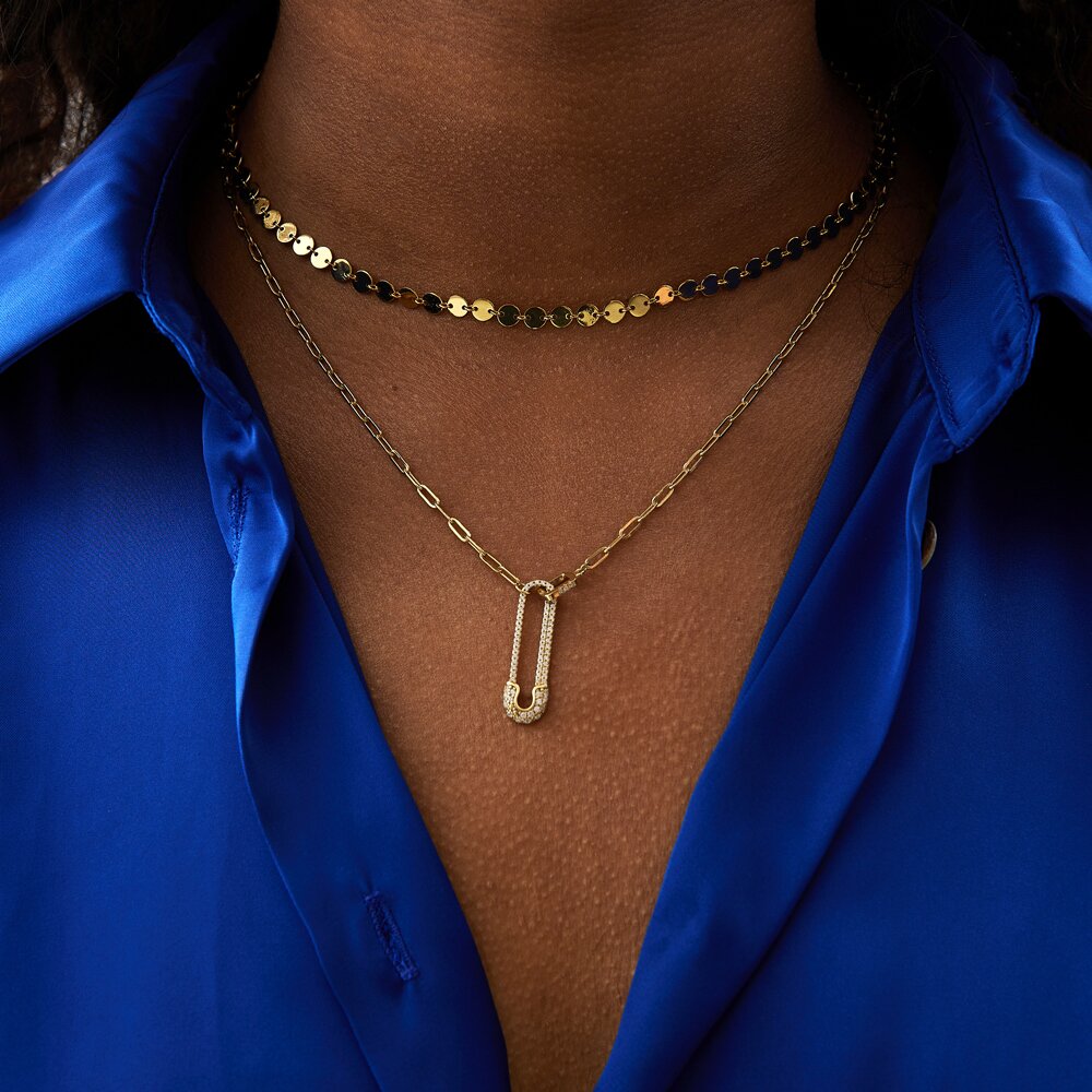 Ոսկեզօծ արծաթե չոկերային վզնոց MIE մետաղադրամներով