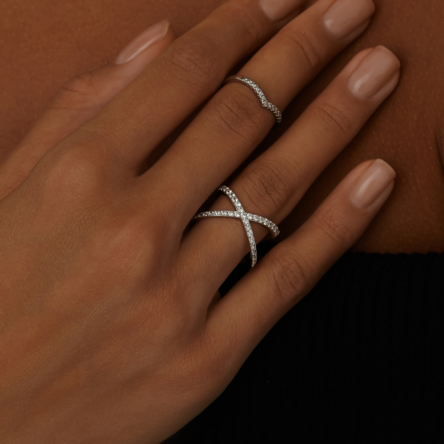 Серебряное кольцо с фианитами MIE - фото 1