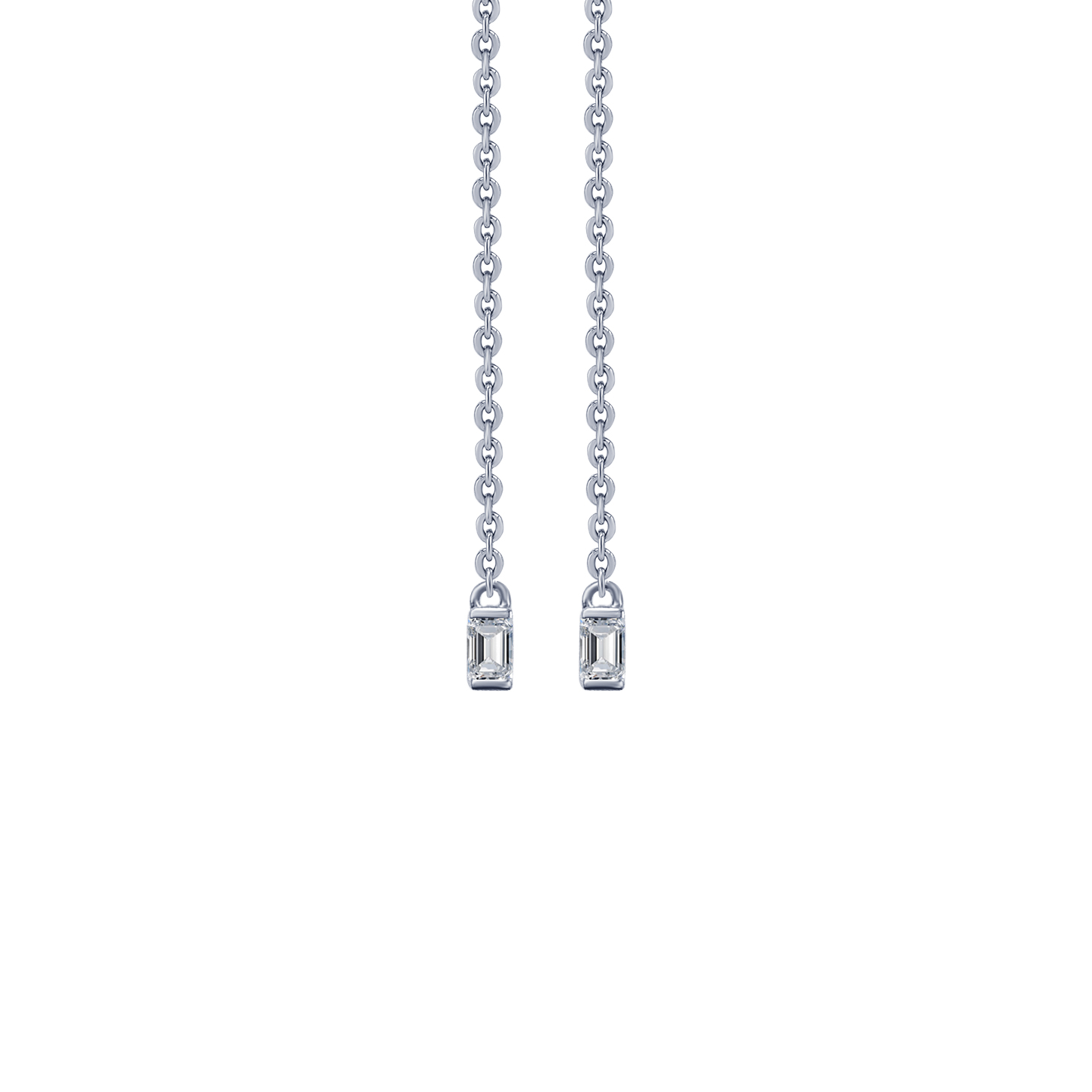 Серебряное колье-галстук Midnight с крупным фианитом в огранке Эмеральд MIE - фото 14