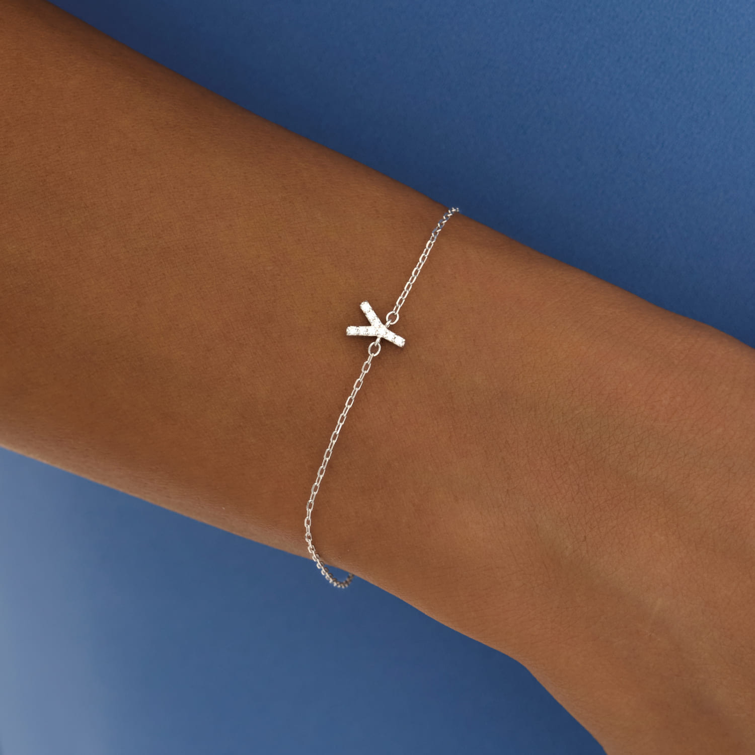 Серебряный браслет с буквой Y MIESTILO MIE