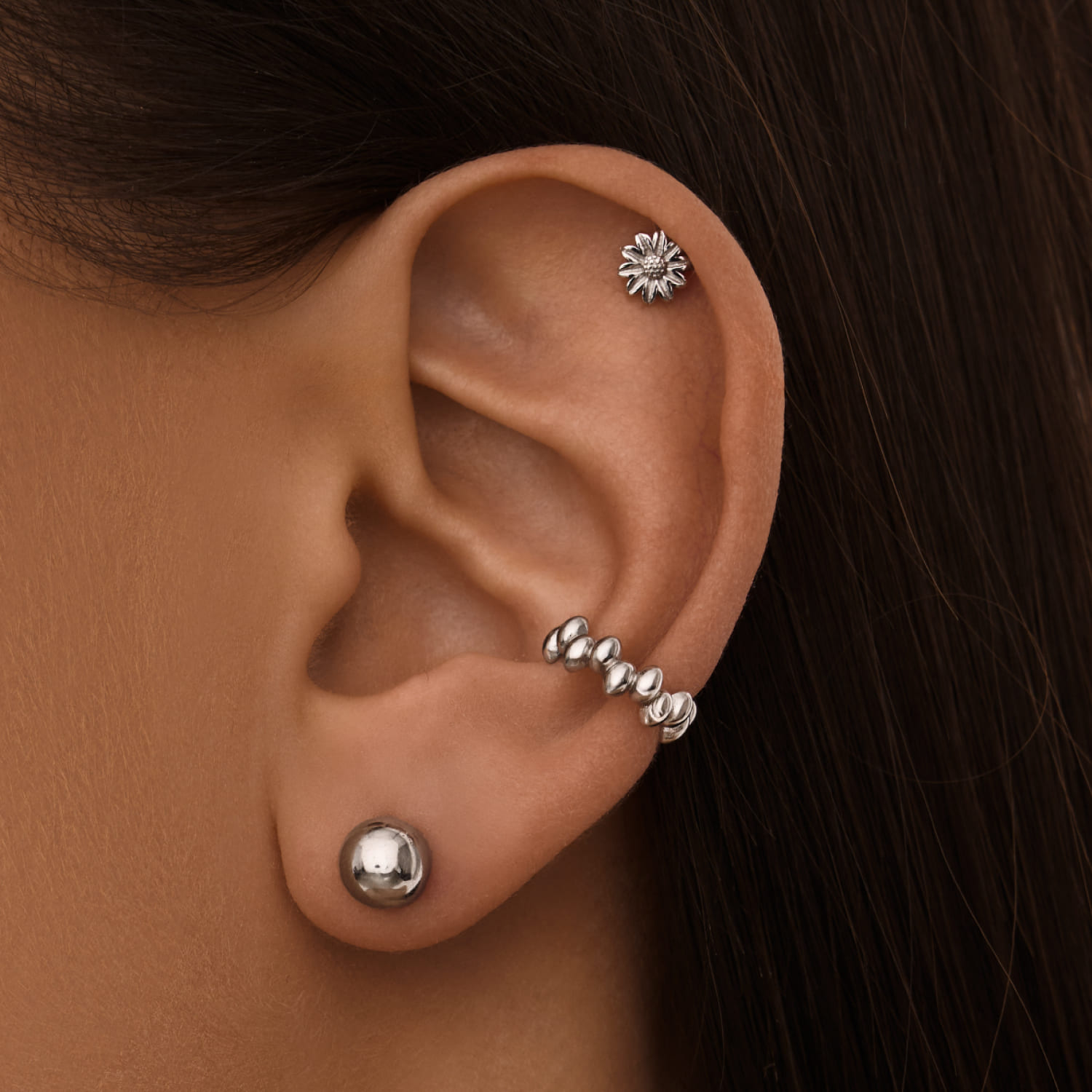 Серебряный кафф-баблс MIESTILO MIE