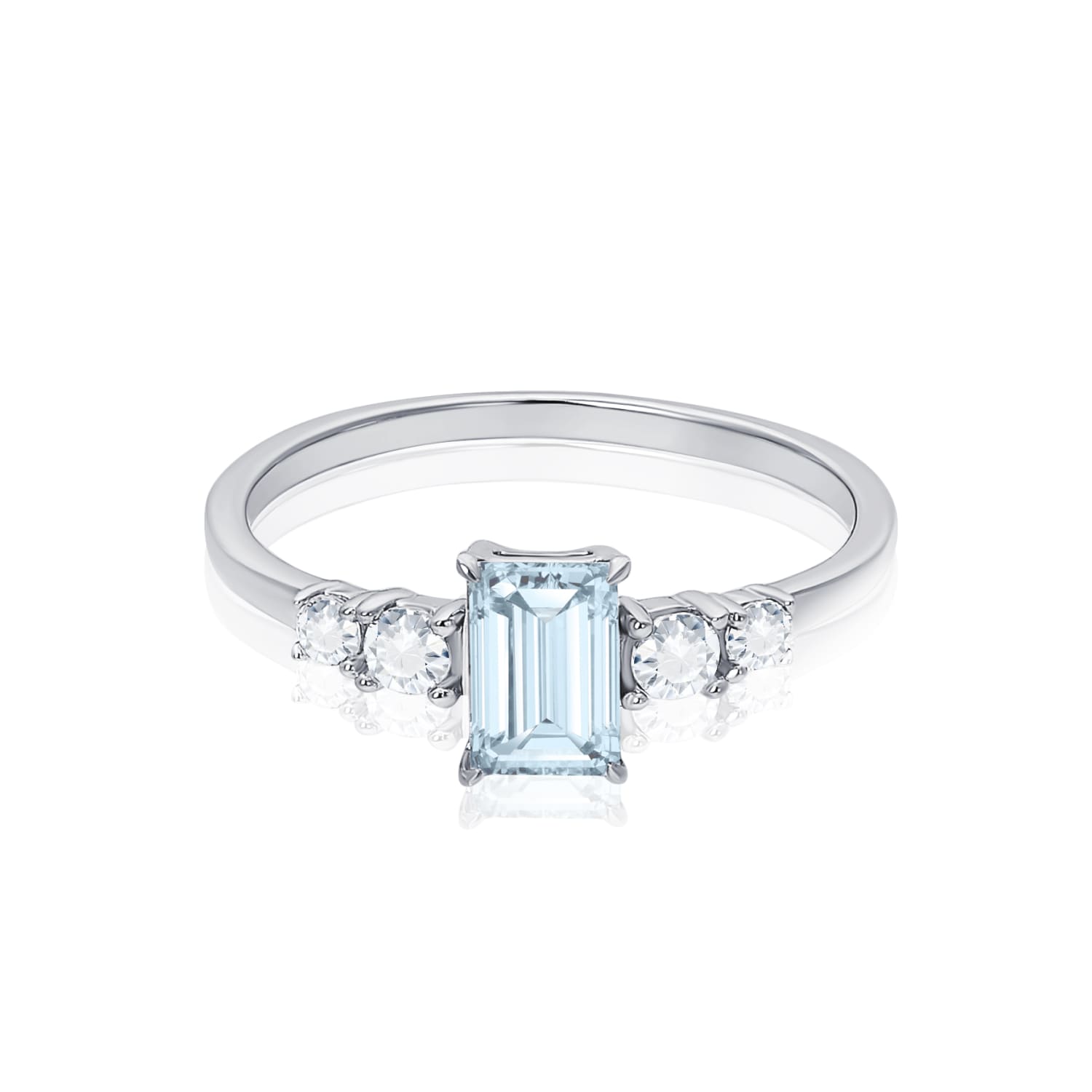 PURITY արծաթե մատանի՝ Sky topaz-ով և MIE խորանարդ ցիրկոնե քարերով