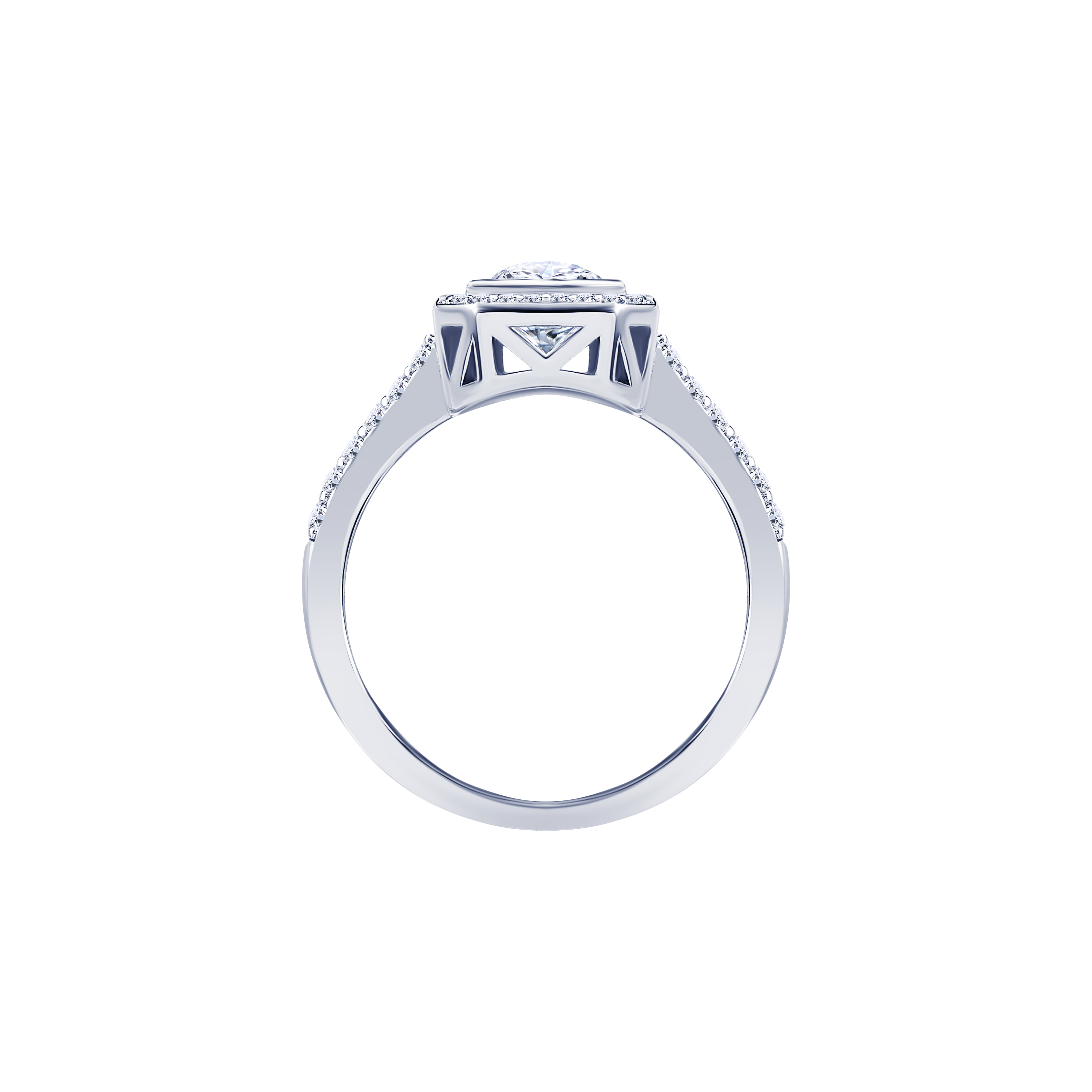 Серебряное кольцо Midnight с фианитами в огранке Эмеральд MIE - фото 10