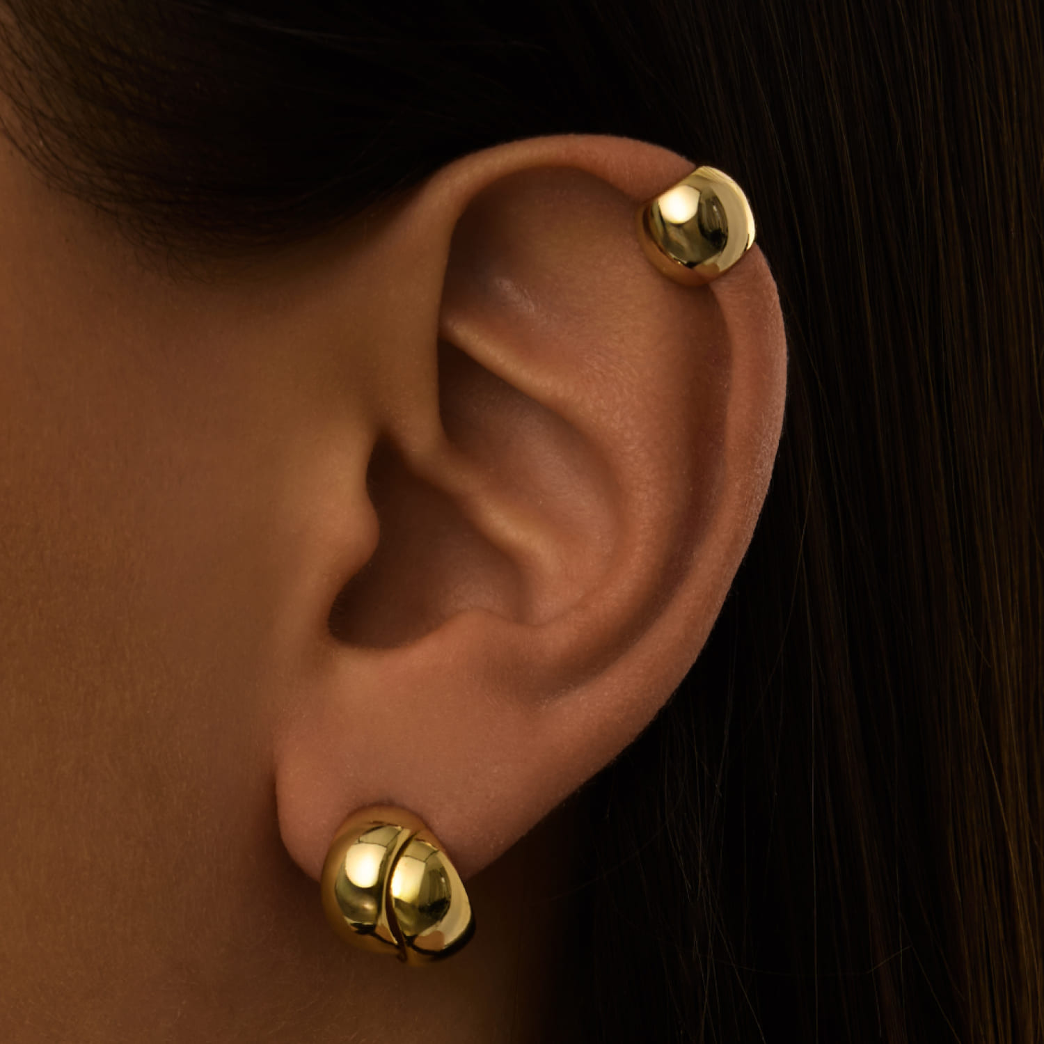 Արծաթե հանգույցով ականջօղեր՝ դեղին ոսկեզօծ MIE-ից