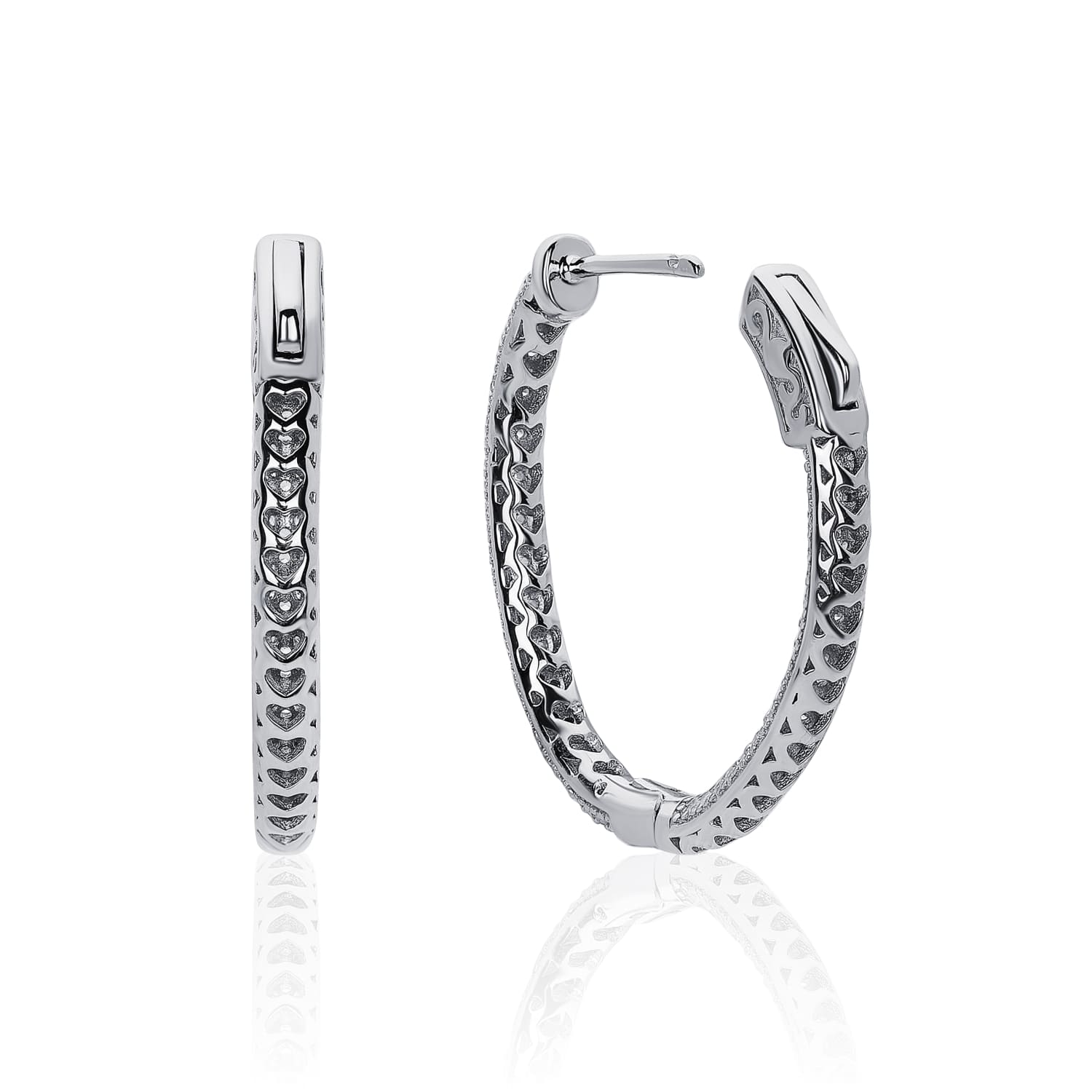 Արծաթե երկկողմանի ականջօղեր՝ խորանարդ ցիրկոնե քարերով MIE