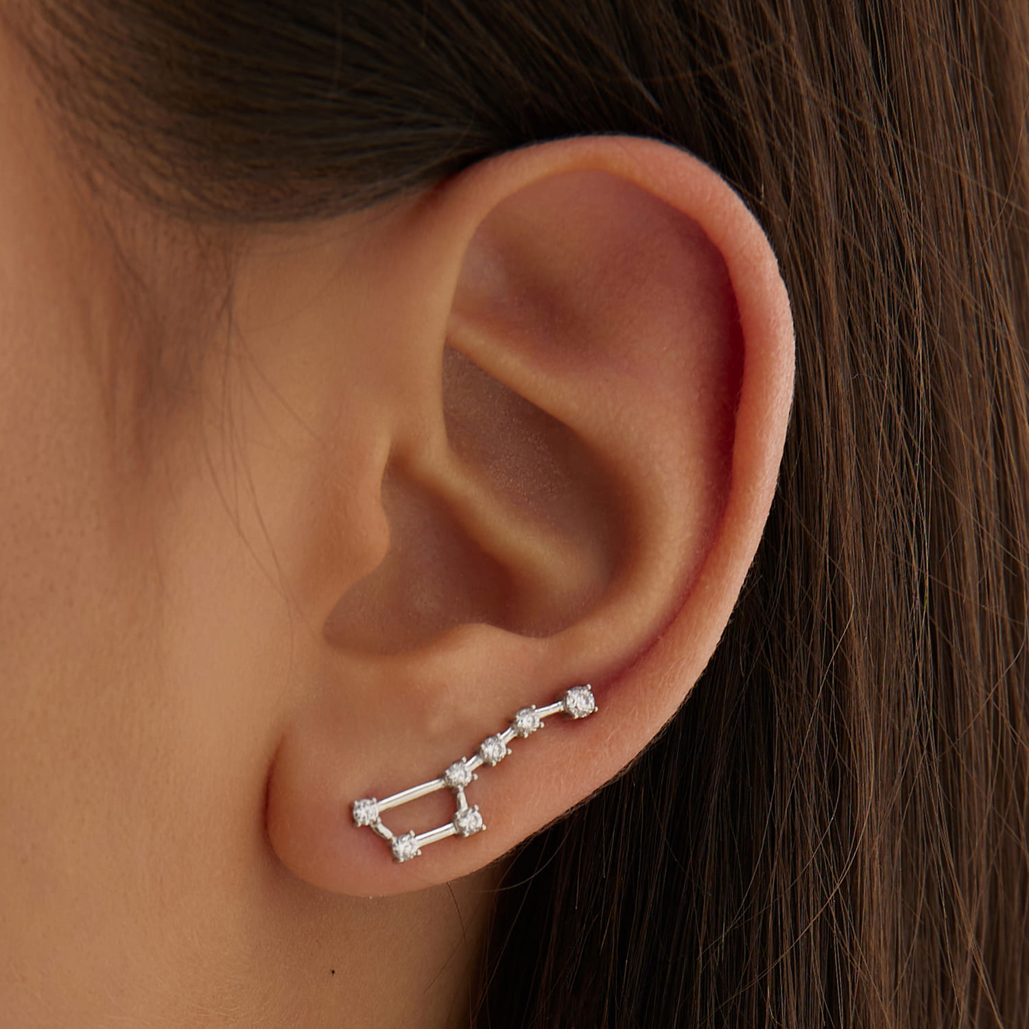 

Ассиметричные серьги из серебра в форме созвездия "Большая медведица" MIESTILO MIE