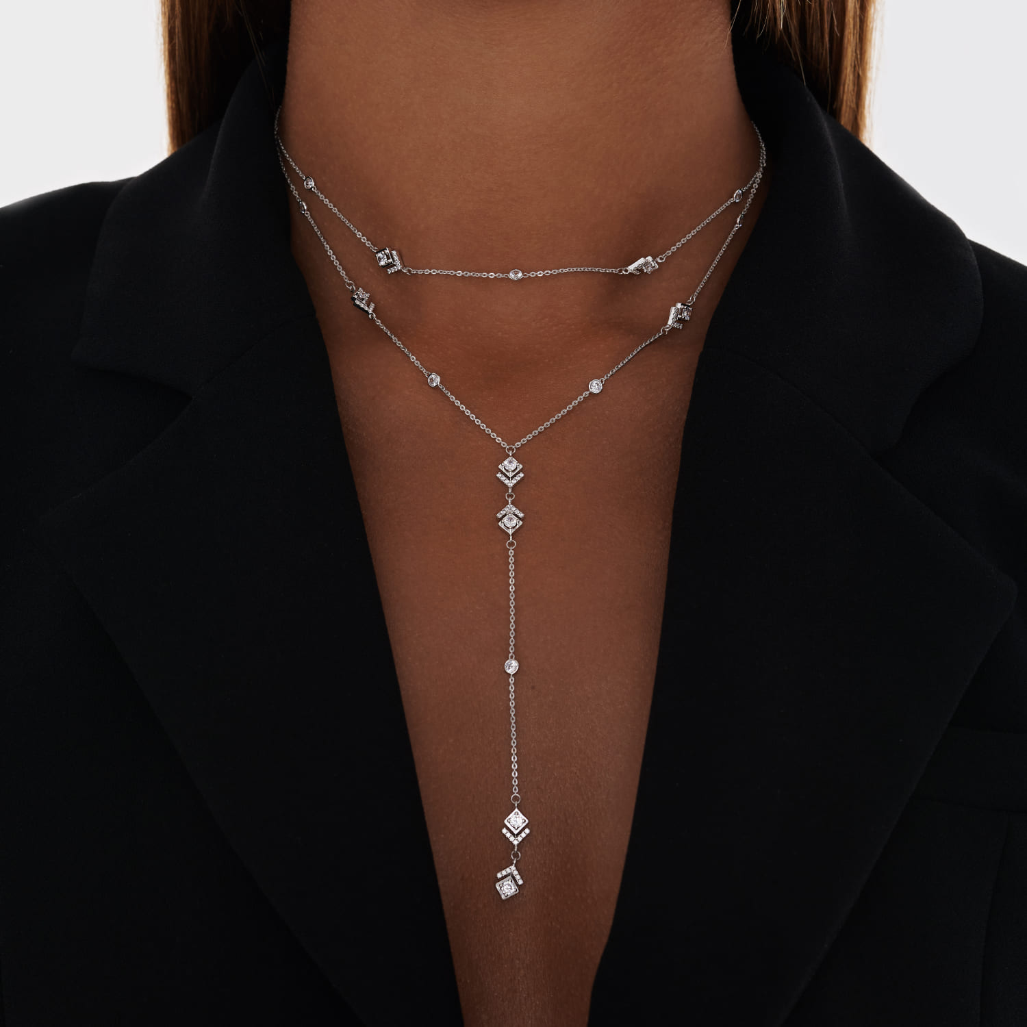 

Колье галстук с фианитами MIESTILO MIE