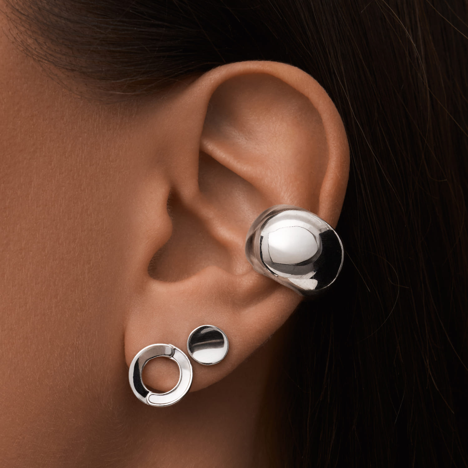 Արծաթե կլոր ականջօղեր MIE