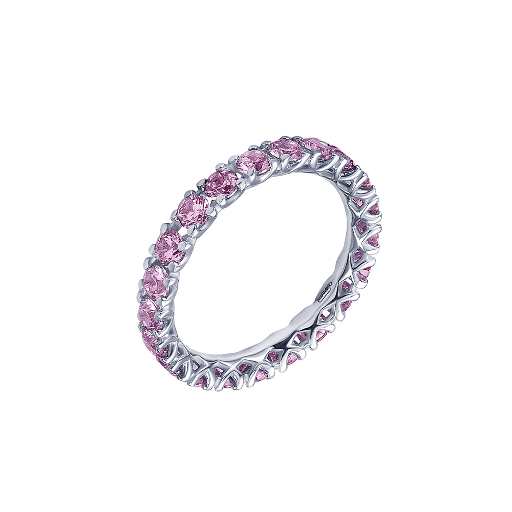 Кольцо с розовым кварцем из серебра, артикул - R6611028, купить по выгоднойцене в интернет-магазине MIE