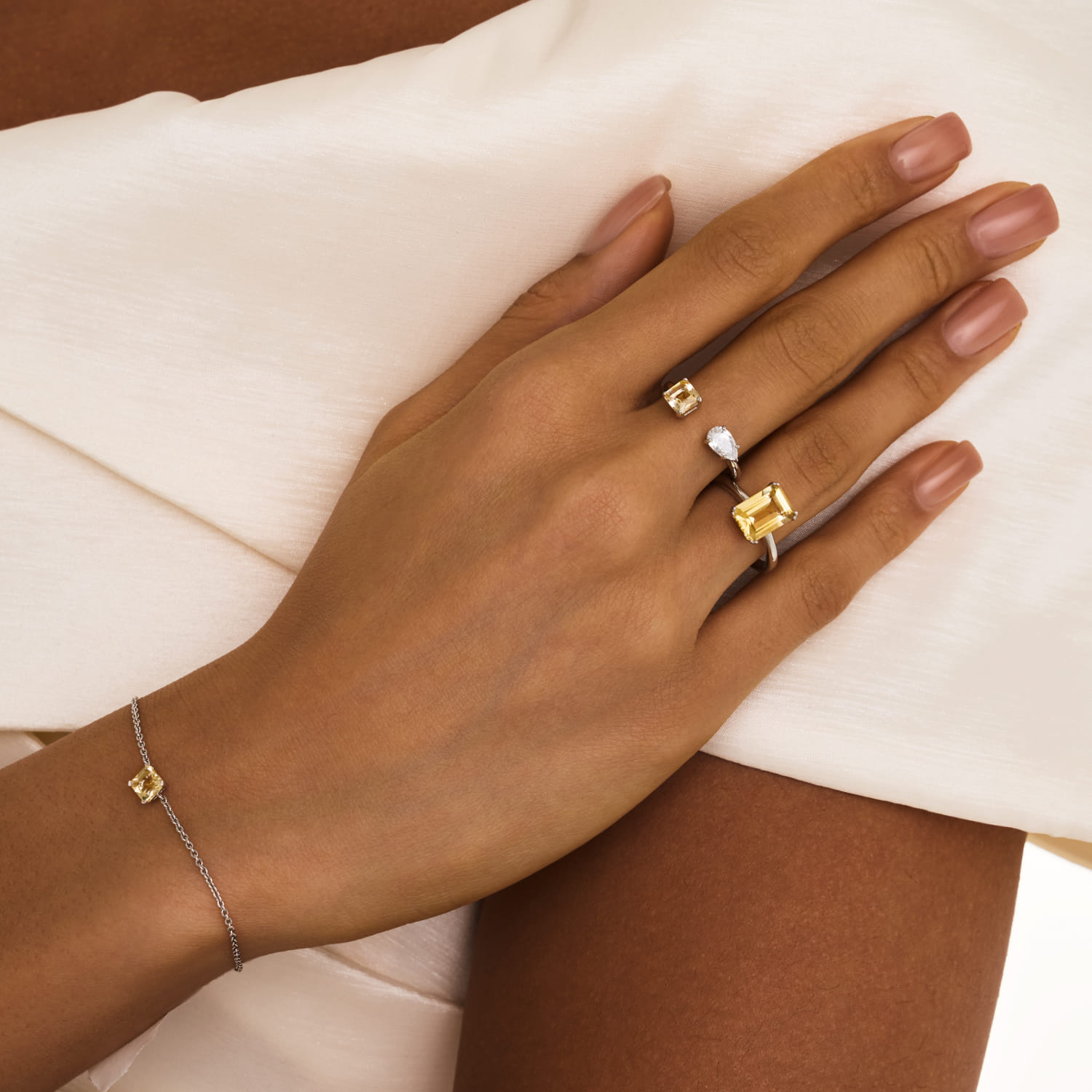 Արծաթե ապարանջան BRIGHTNESS ցիտրինով Asher MIE