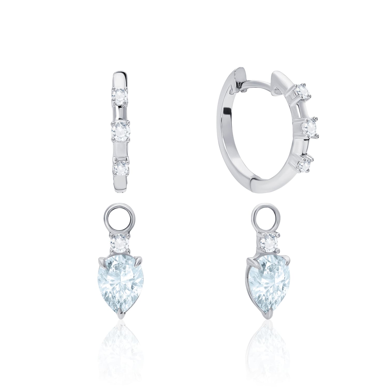 PURITY արծաթե տրանսֆորմեր ականջօղեր Sky MIE տոպազով