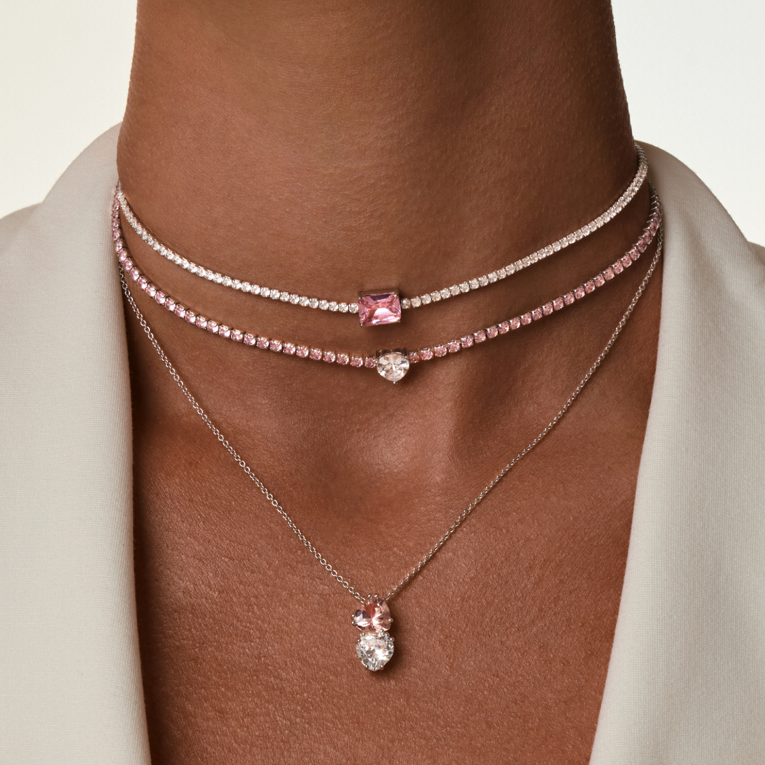 Simone Silver թենիսի չոկերային վզնոց՝ խորանարդ ցիրկոնիումով MIE-ից