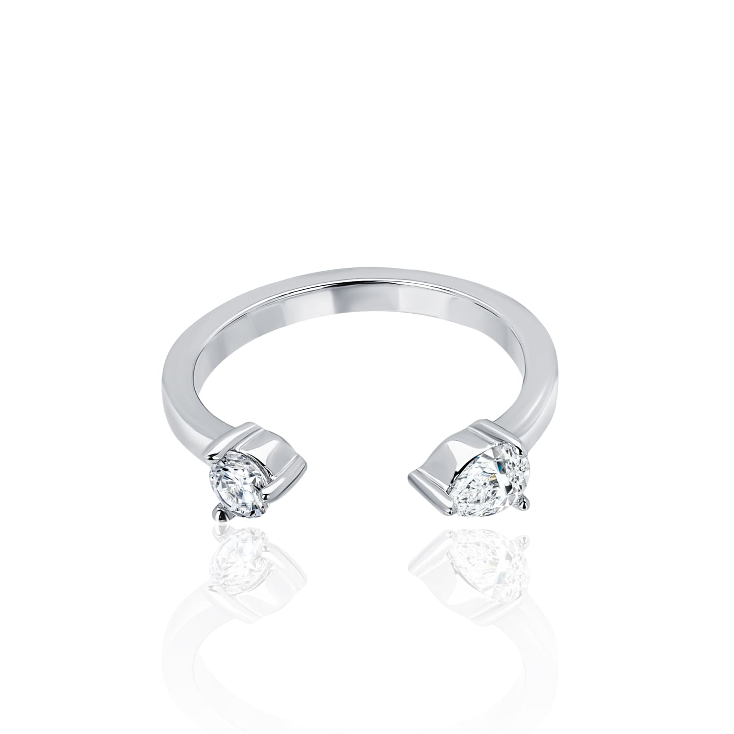 Արծաթե մատանի՝ խորանարդ ցիրկոնիումով, ֆալանգի համար MIE