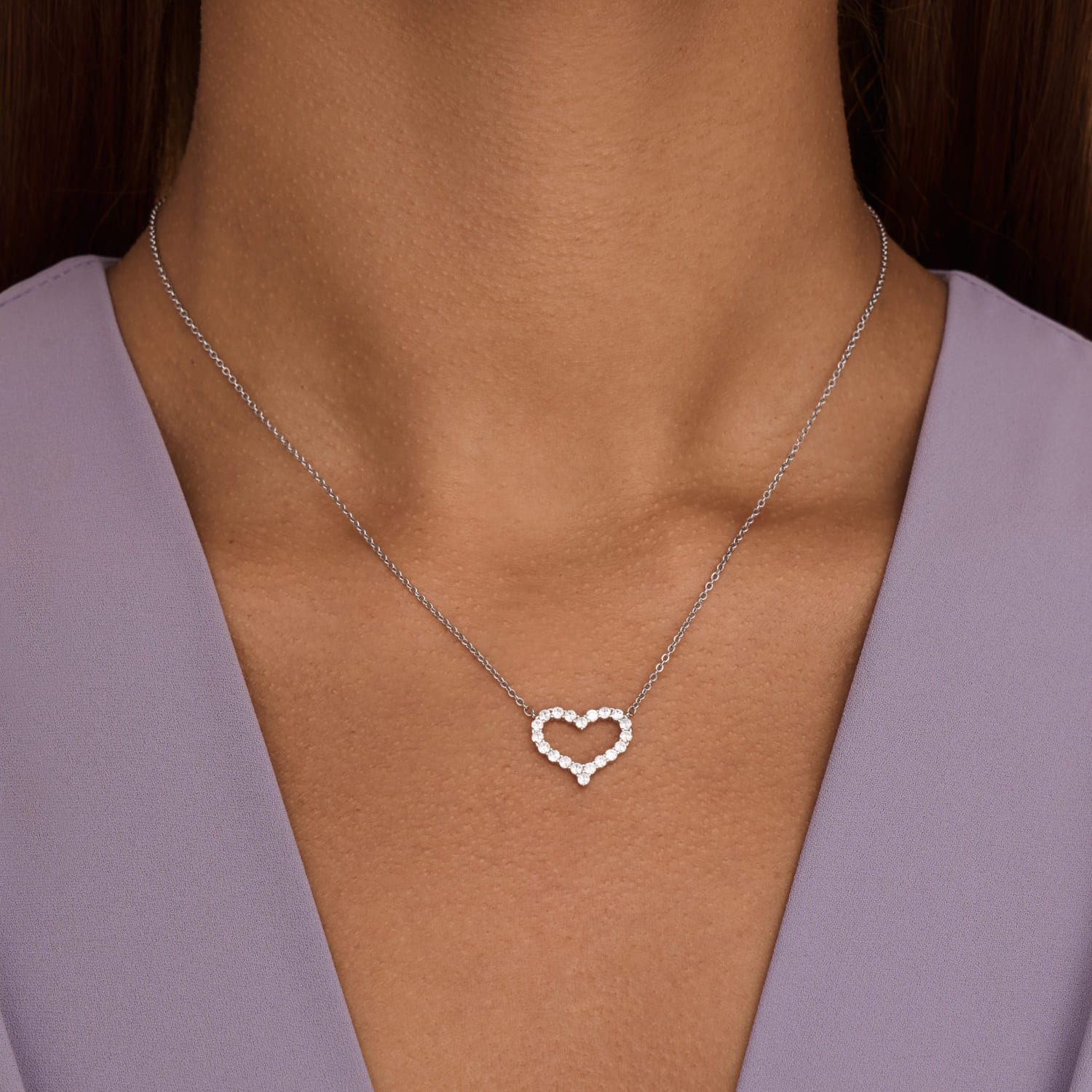 

Серебряная подвеска на шею в форме сердца MIESTILO MIE