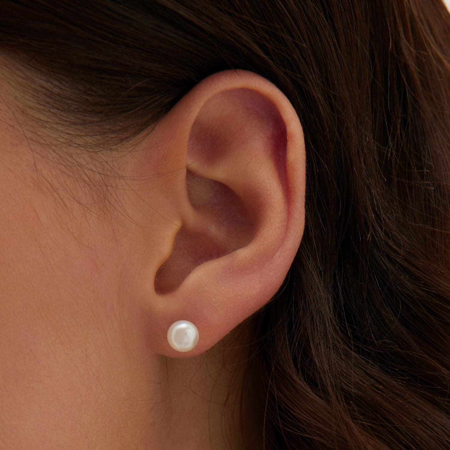 Ոսկեզօծ արծաթե ականջօղեր բնական մարգարիտներով MIE