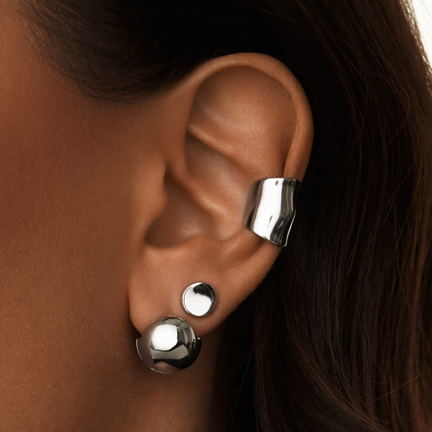 Արծաթե կլոր ականջօղեր MIE