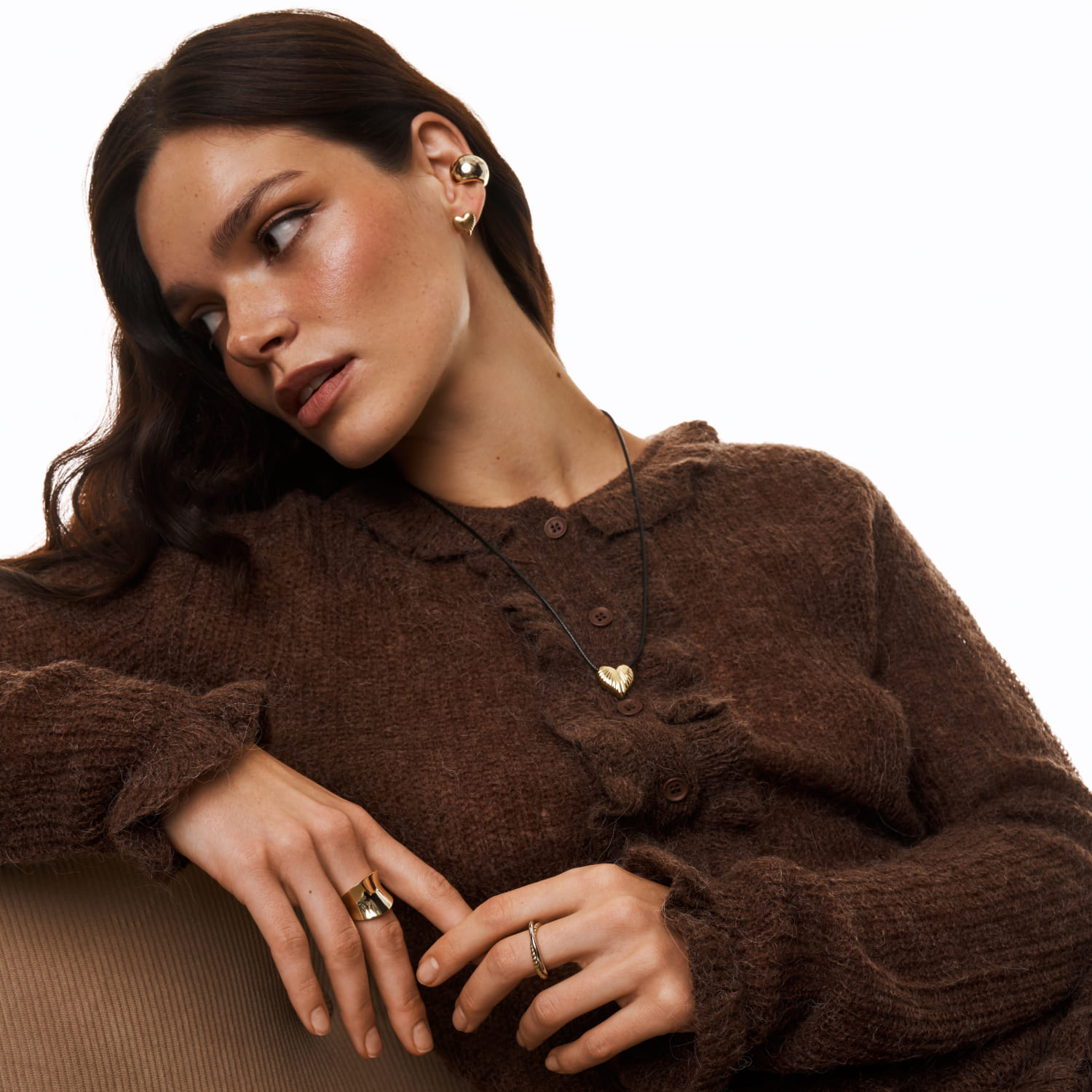 Երկգույն արծաթից պատրաստված կրկնակի համակցված մատանի MIE