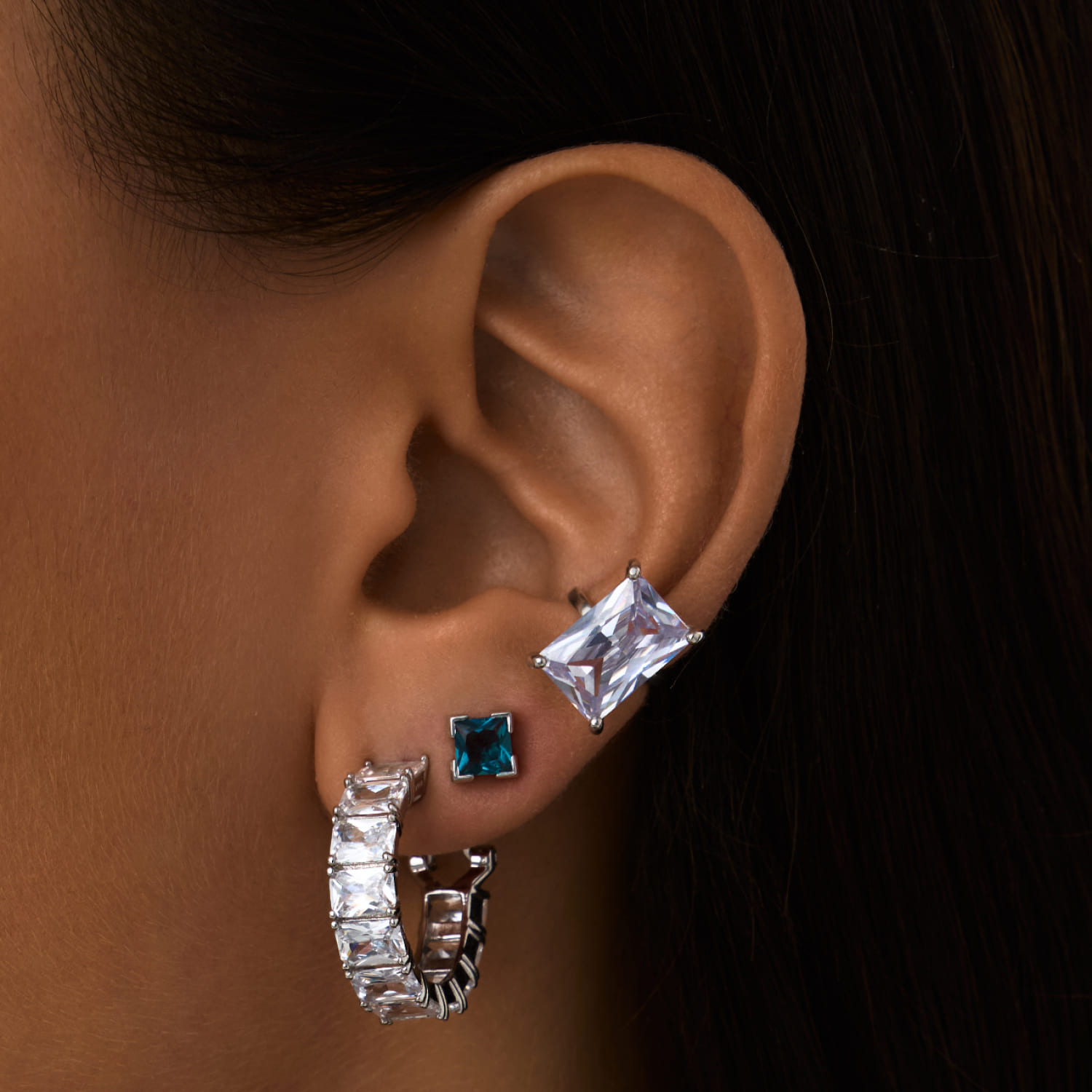 PURITY արծաթե մինի ականջօղեր լոնդոնյան տոպազով MIE