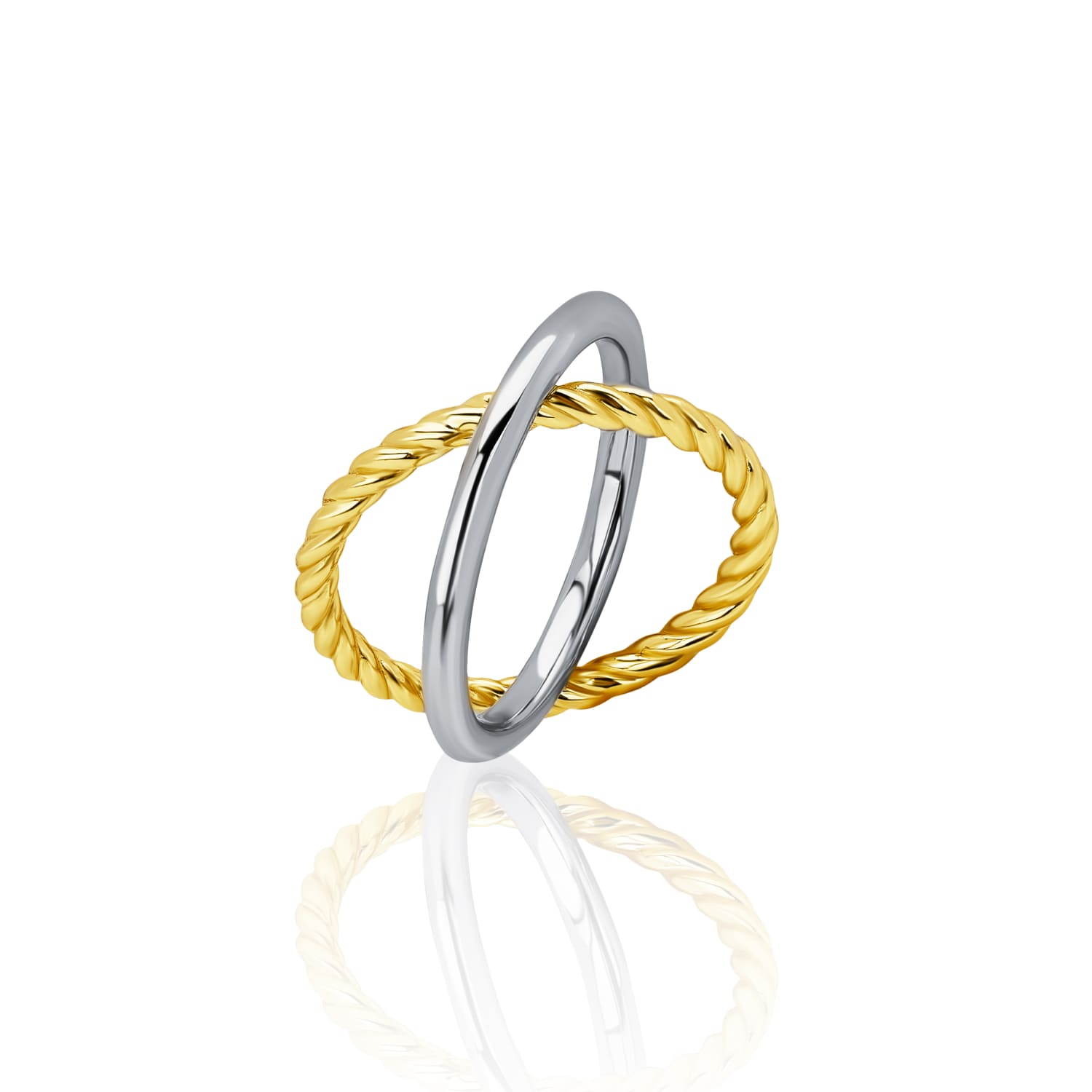 Երկգույն արծաթից պատրաստված կրկնակի համակցված մատանի MIE