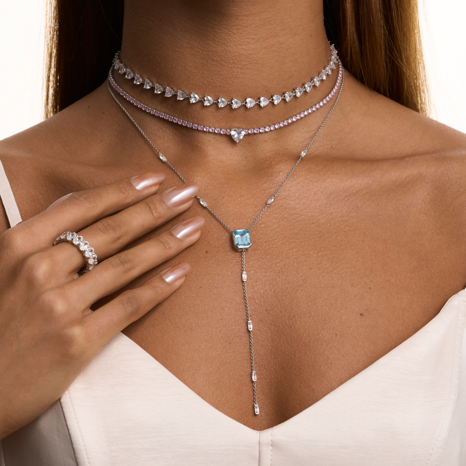 Simone Silver թենիսի չոկերային վզնոց՝ խորանարդ ցիրկոնիումով MIE-ից