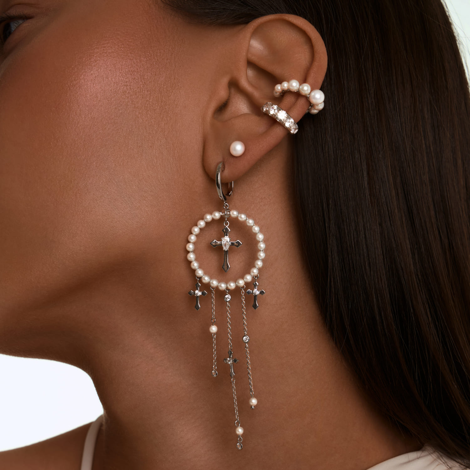 

Серебряный кафф SICILIA с жемчугом MIE