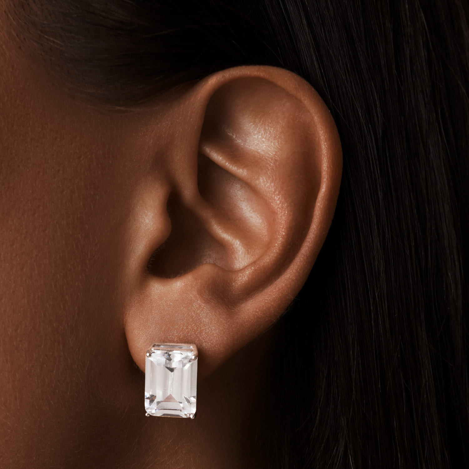 

Серебряные крупные серьги A LA RUSSE с фианитом MIE