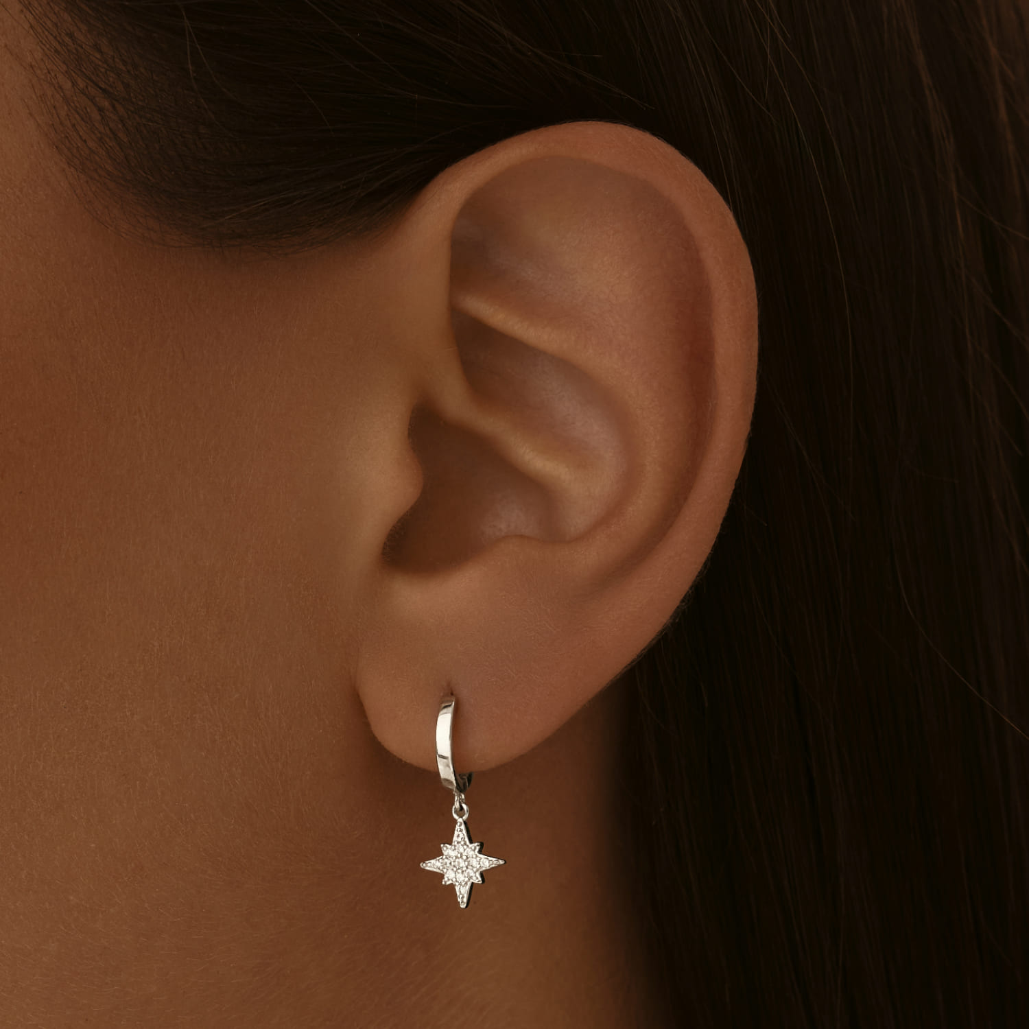 

Серебряные серьги-конго с подвеской в форме звезды MIESTILO MIE