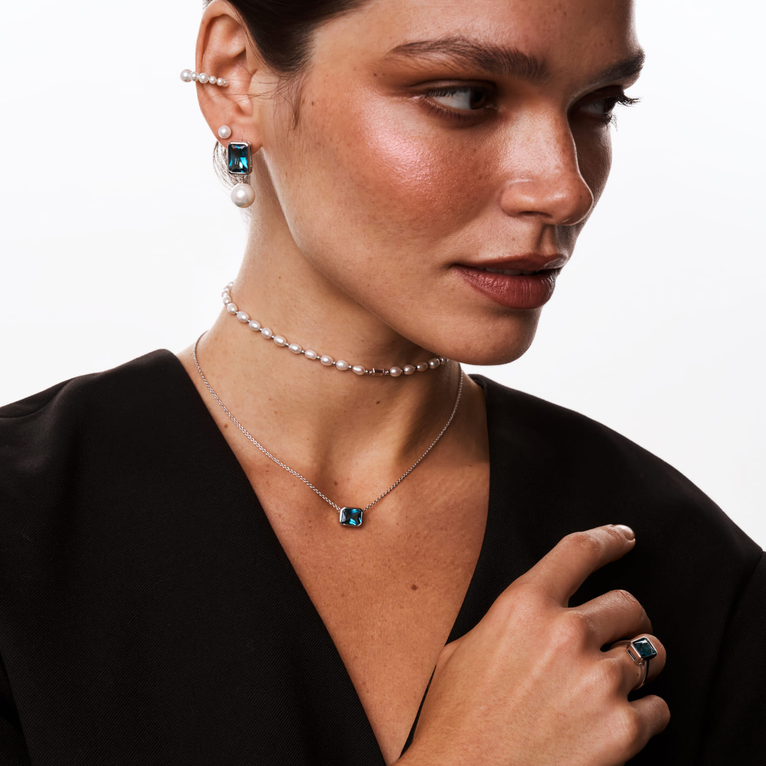 MIE արծաթե ականջօղեր բնական մարգարիտներով