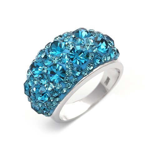 Голубое кольцо "Игра света" с кристаллами Swarovski® Miestilo
