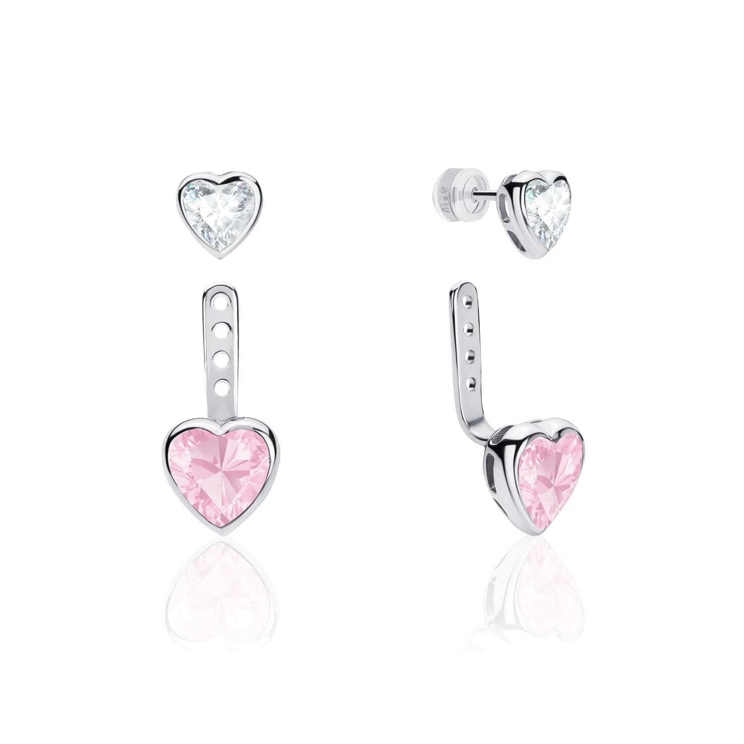 SWEETHEART արծաթե ականջօղեր՝ երկու սրտերով, MIE-ից