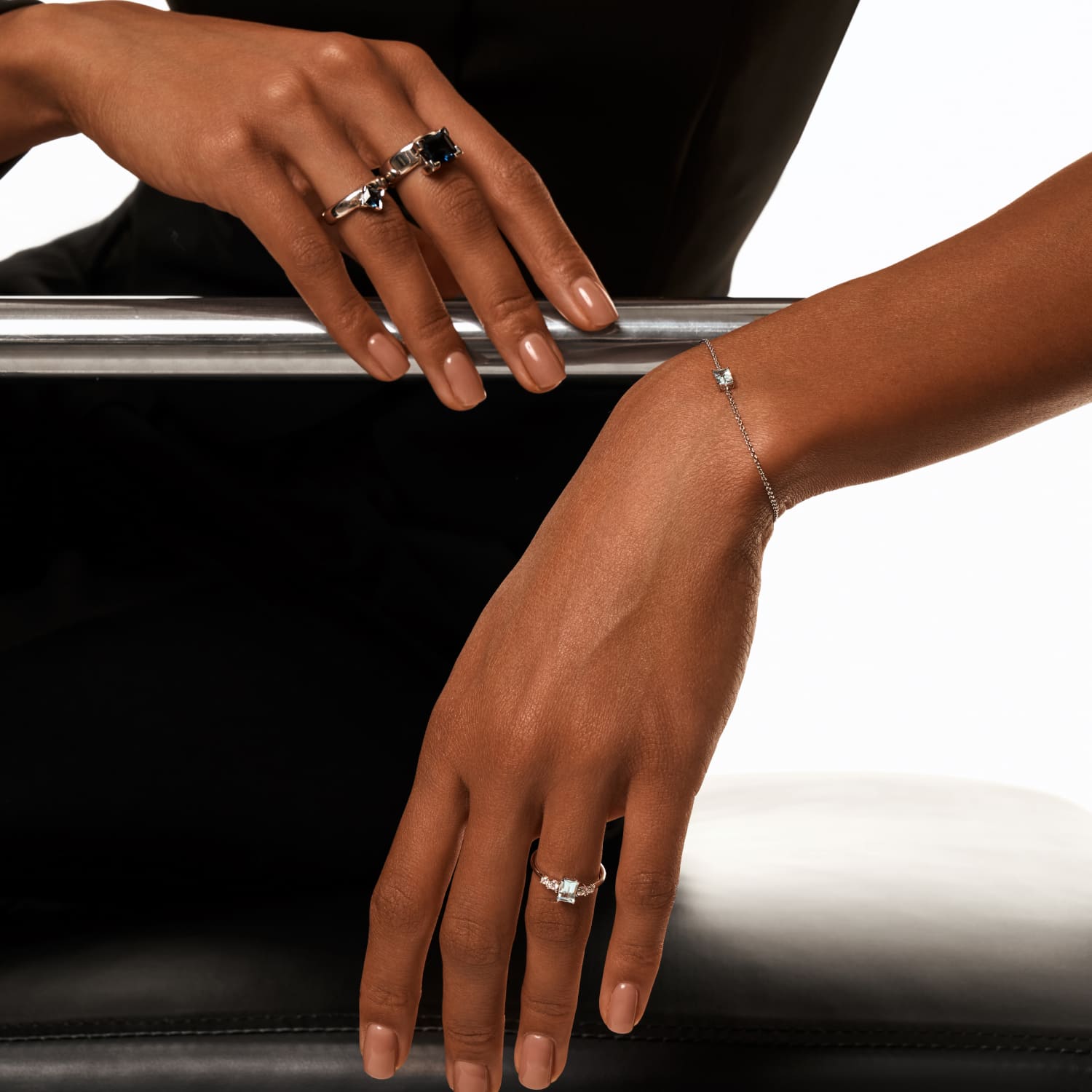 PURITY արծաթե մատանի մեծ լոնդոնյան տոպազով MIE