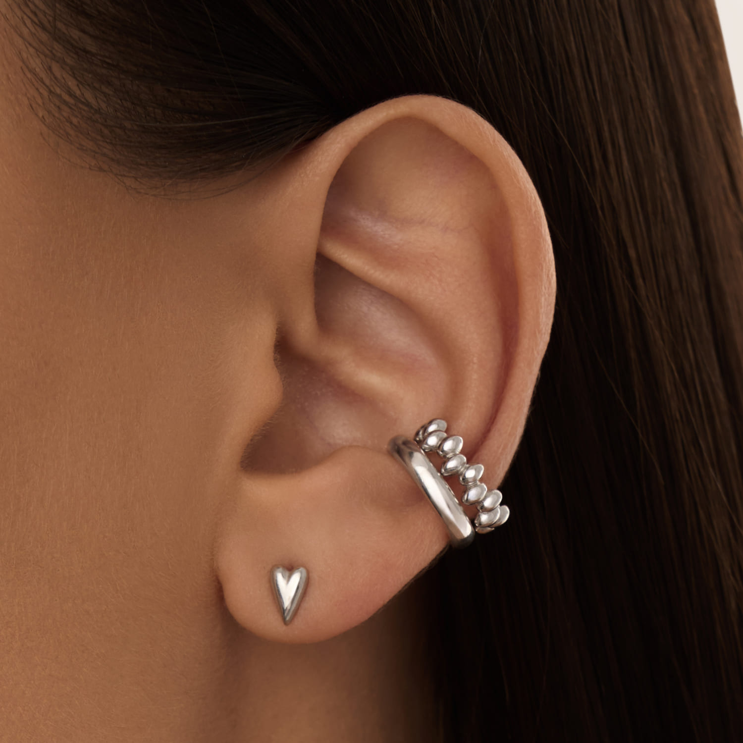 Արծաթե սրտաձև ականջօղեր MIESTILO MIE-ից