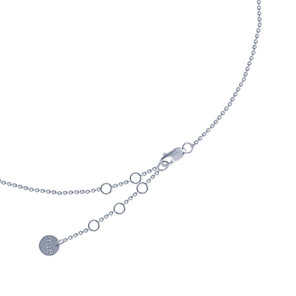 Երկփողանի վզնոց՝ պատրաստված արծաթից և խորանարդ ցիրկոնե մետալից MIE