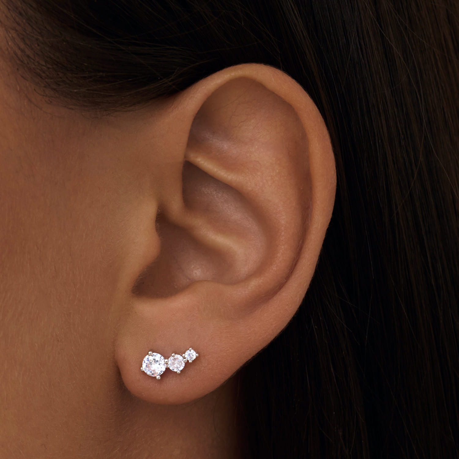 

Серебряные пусеты с фианитами MIESTILO MIE