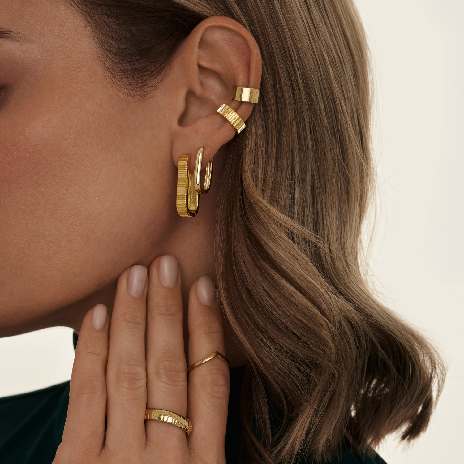 MIE Basic ոսկեջրած արծաթե ականջօղեր