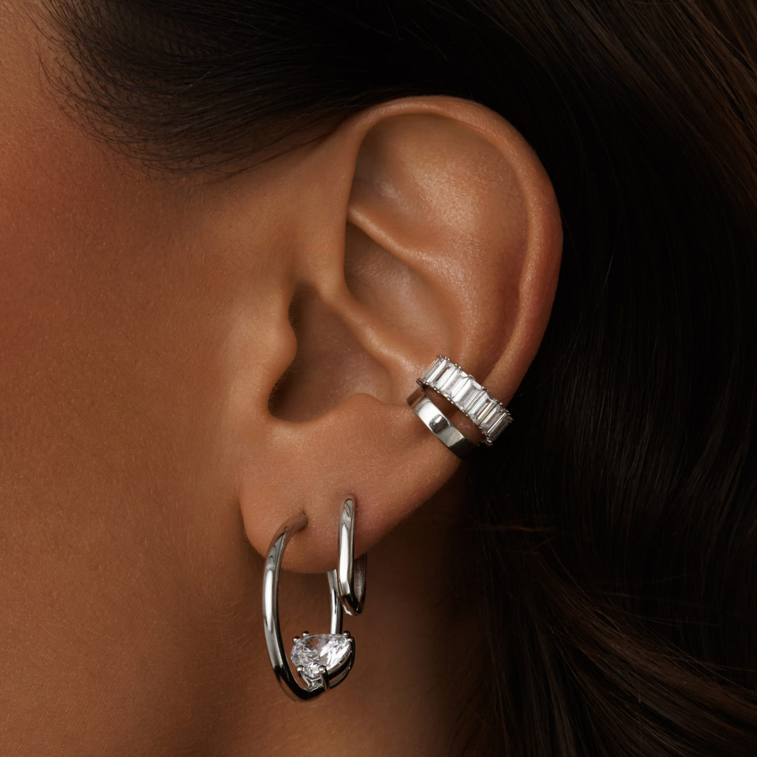 Արծաթե օղակաձև ականջօղեր SWEETHEART MIE-ից