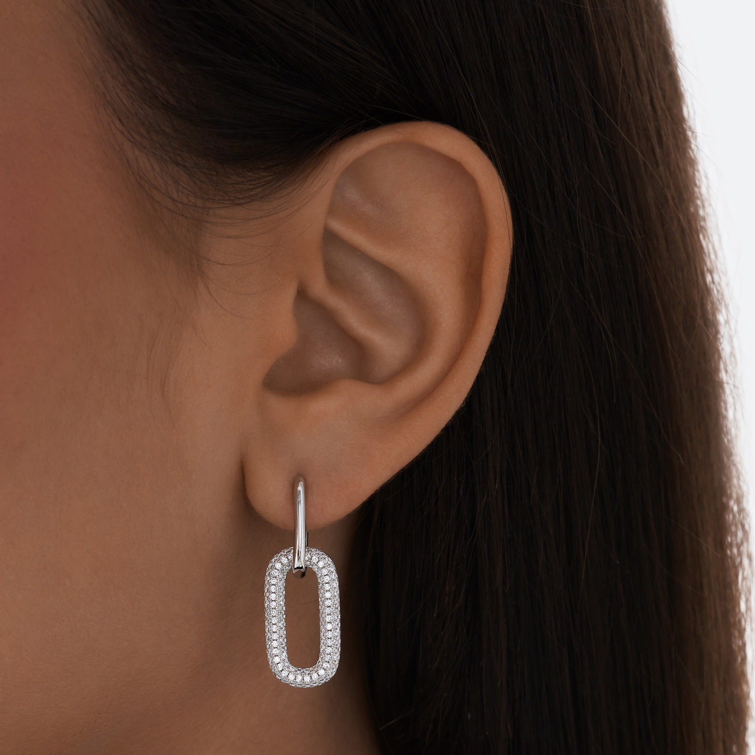 

Серьги-трансформеры двухсторонние с фианитами серебряные MIE