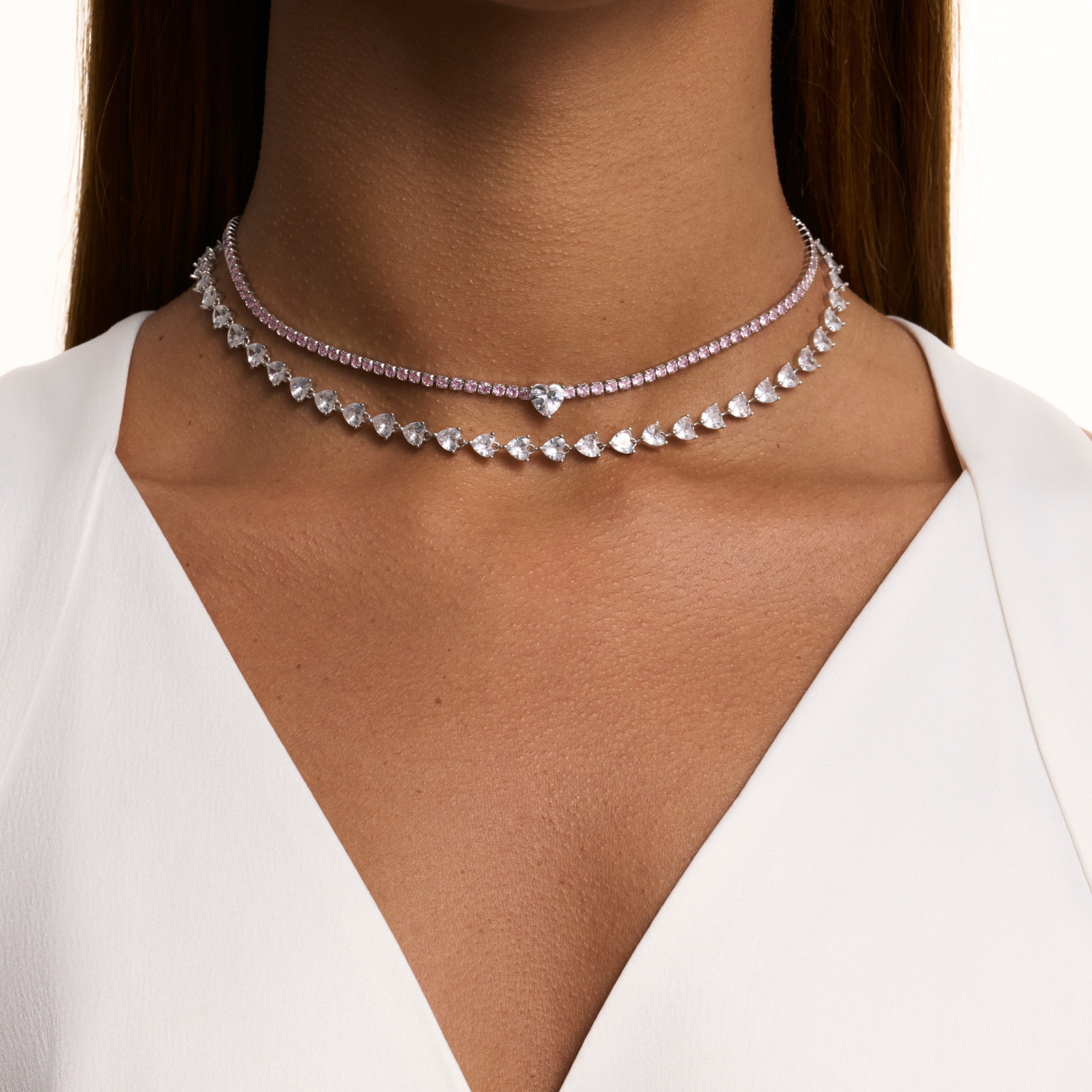 Simone Silver թենիսի չոկերային վզնոց՝ խորանարդ ցիրկոնիումով MIE-ից