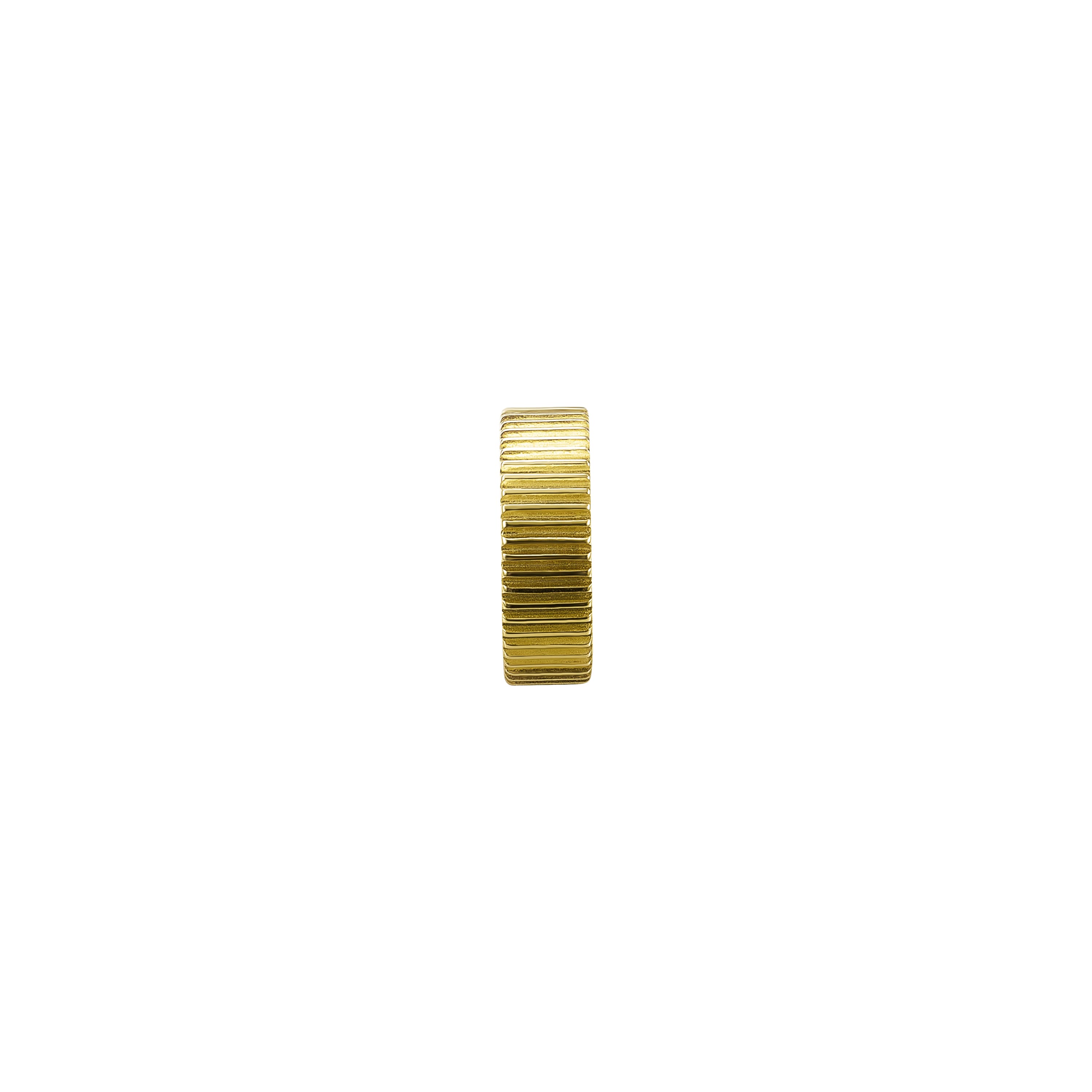 Серебряный кафф без вставок в покрытии желтое золото с фактурной поверхностью  MIE - фото 10