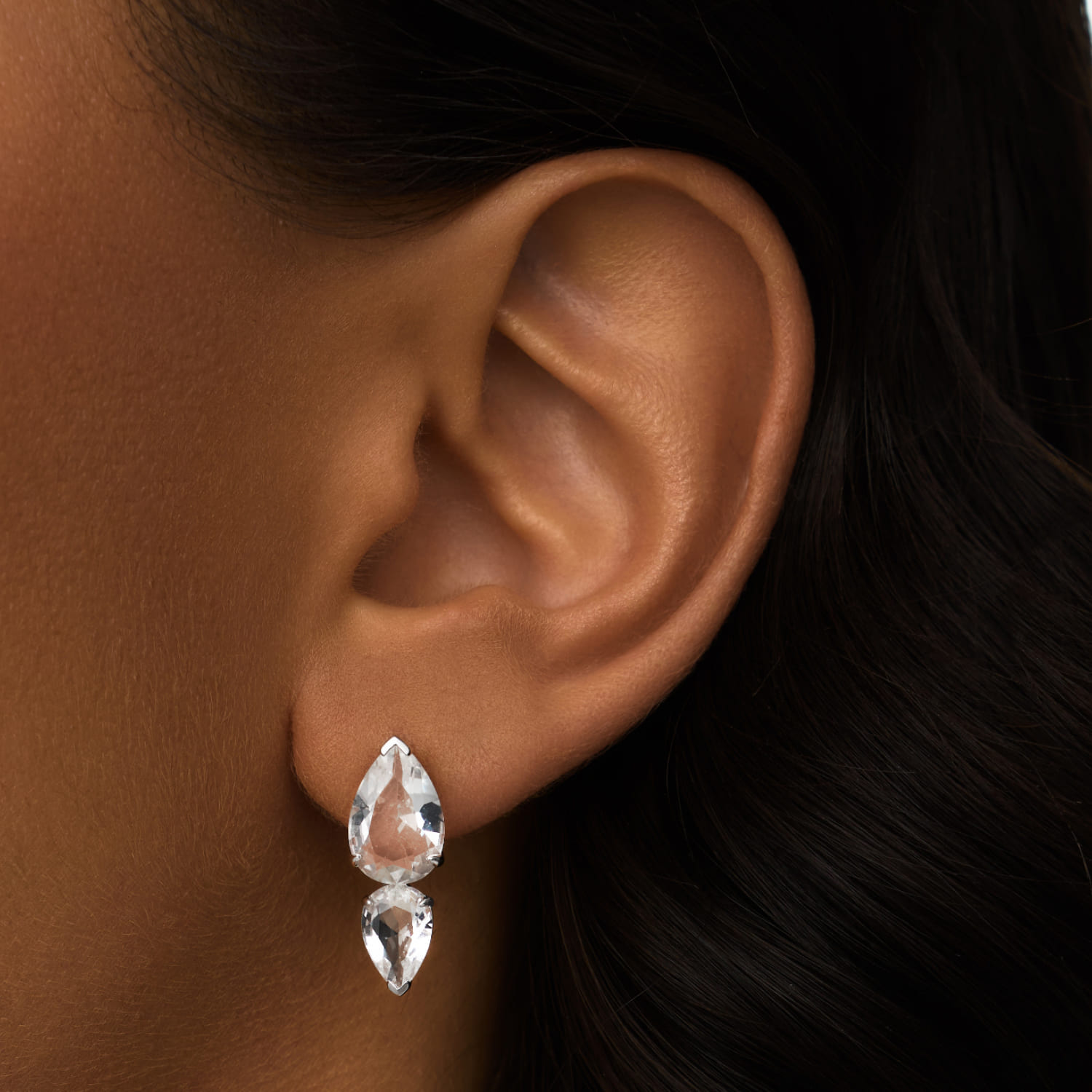 

Серебряные серьги-пусеты МАЙЯ П с горным хрусталем MIE